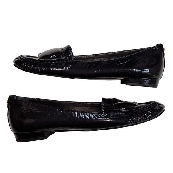 Kate Spade New York Patent Leather Whipstitch Trim Loafers Black Womens Size 7.5 - Picture 5 of 10
